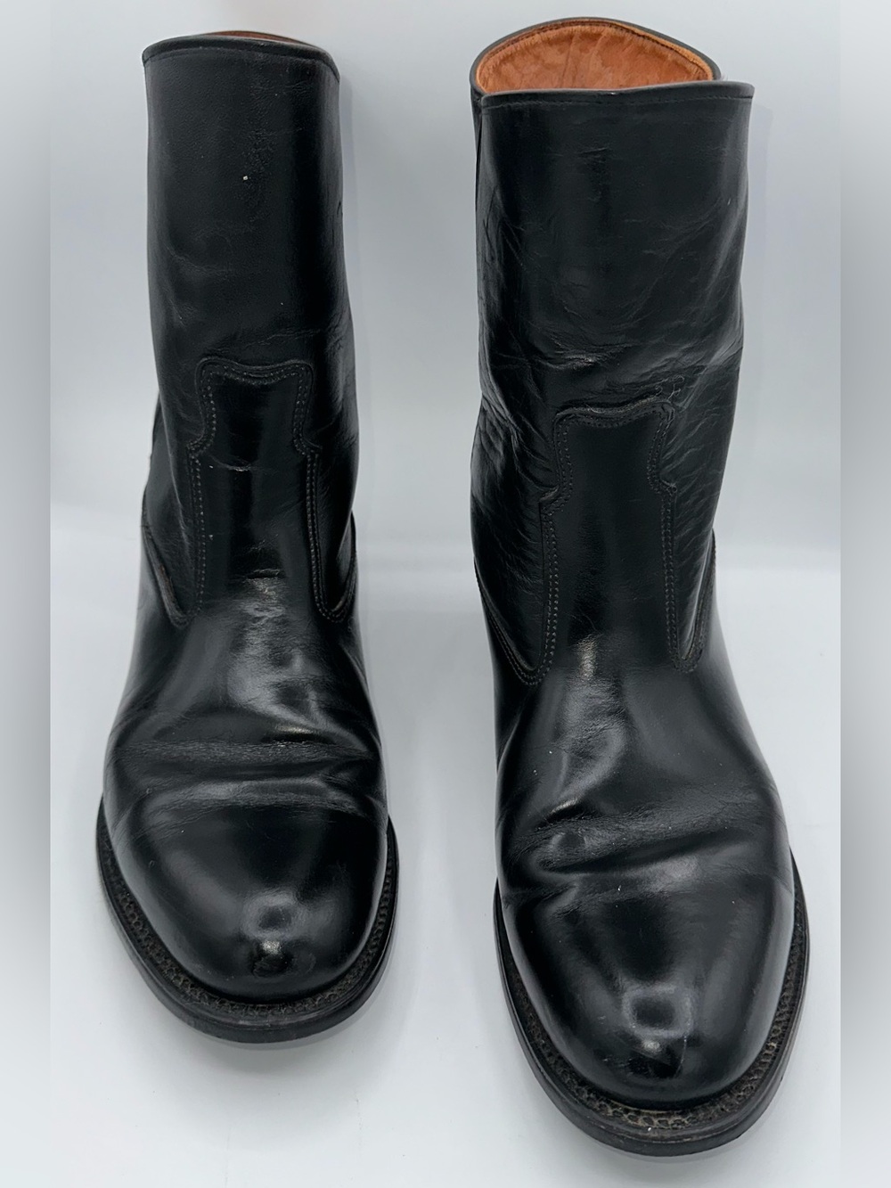 Bates Floataways Mid Calf Boots Tactical 9.5 Black Leather Pull On Vintage AA23